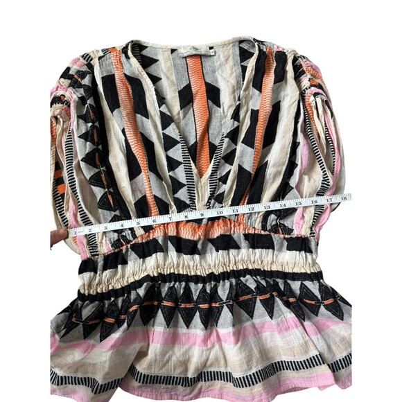 Devotion Twins Boho Chic Hippie Striped Sleeveless Blouse Top Size S Geometric - Picture 5 of 11